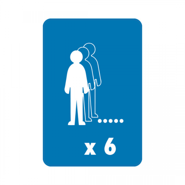 Panneau RM rectangle Sticker 40x60cm 6 files d'attente REC-STI188